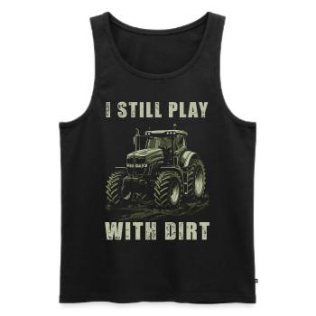 Je suis toujours avec Dirt Traktor Farmer Bauer - Débardeur bio Premium Homme - noir - Devant - AI Model Male 178 light (178cm)