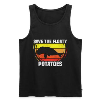 Save the floaty potatoes Manatee Manatees Florida - Men's Premium Organic Tank Top - black - Front - Michal (187cm)