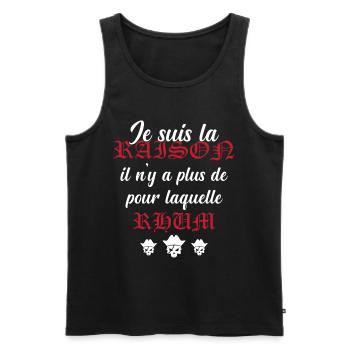 Cadeau Humour Pirates Rhum - Débardeur bio Premium Homme - noir - Devant - Michal (187cm)