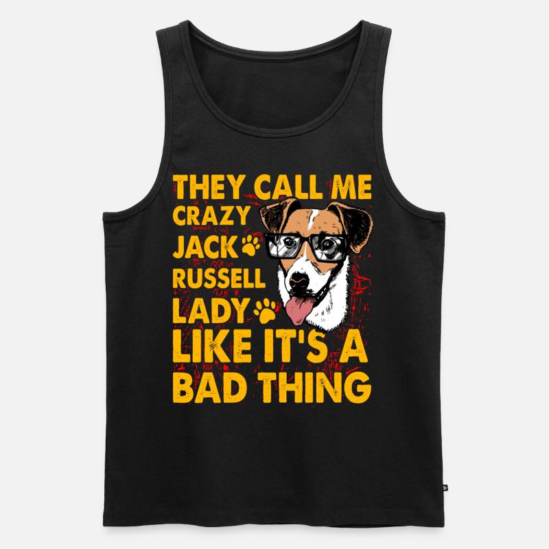 Jack Russell Lustiger Spruch - Männer Premium Bio Tank Top - Schwarz