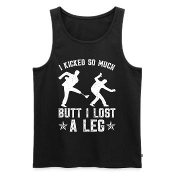 Leg prosthesis amputees - Men's Premium Organic Tank Top - black - Front - AI Model Male 178 light (178cm)