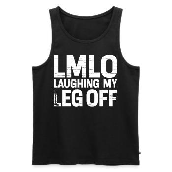Funny prosthetic leg for amputees - Men's Premium Organic Tank Top - black - Front - AI Model Male 178 light (178cm)