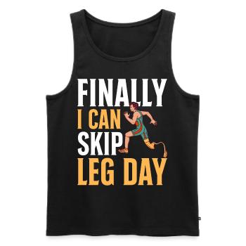 Funny prosthetic leg for amputees - Men's Premium Organic Tank Top - black - Front - AI Model Male 178 light (178cm)