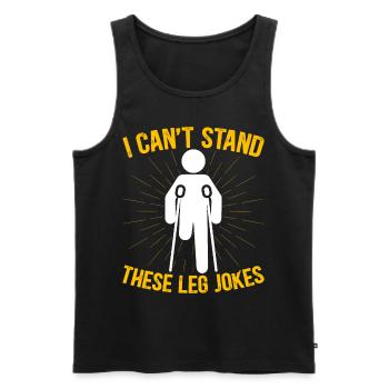 Funny prosthetic leg for amputees - Men's Premium Organic Tank Top - black - Front - AI Model Male 178 light (178cm)