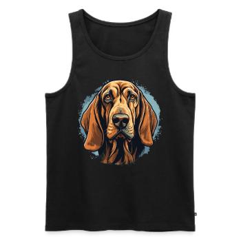 Hund Bloodhound - Männer Premium Bio Tank Top - Schwarz - Vorne - AI Model Male 178 light (178cm)