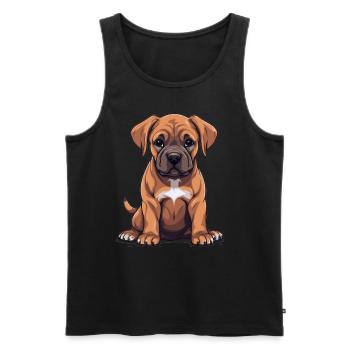 Hund Boerboel - Männer Premium Bio Tank Top - Schwarz - Vorne - Michal (187cm)