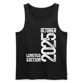 Geburtstagsgeschenk Oktober 2025. Oktober 2025. - Männer Premium Bio Tank Top - Schwarz - Vorne - Michal (187cm)