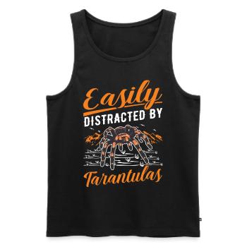 Easily distracted by Tarantulas Tarantel - Männer Premium Bio Tank Top - Schwarz - Vorne - Michal (187cm)