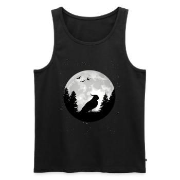 Perruche Budgie Moon Welli - Débardeur bio Premium Homme - noir - Devant - AI Model Male 178 light (178cm)
