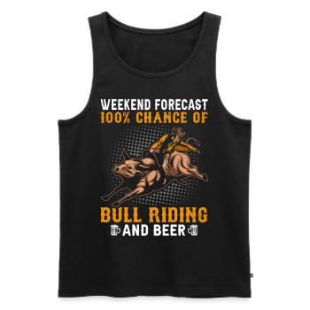 Bull Rider Cowboy - Men's Premium Organic Tank Top - black - Front - Michal (187cm)