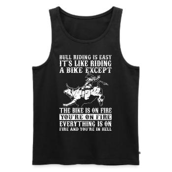 Bull Rider Cowboy - Men's Premium Organic Tank Top - black - Front - Michal (187cm)
