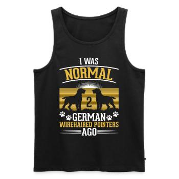 Propriétaire allemand à poil dur cadeau - Débardeur bio Premium Homme - noir - Devant - Michal (187cm)