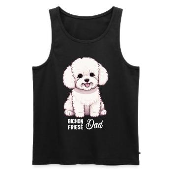 Hund Bichon Friesé - Männer Premium Bio Tank Top - Schwarz - Vorne - AI Model Male 178 light (178cm)