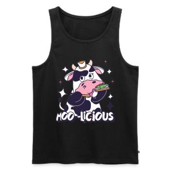 Kuh Kühe Moo-Licious Landwirt Kuhkopf - Männer Premium Bio Tank Top - Schwarz - Vorne - Michal (187cm)