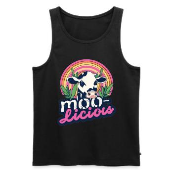 Kuh Kühe Moo-Licious Landwirt Kuhkopf - Männer Premium Bio Tank Top - Schwarz - Vorne - Michal (187cm)