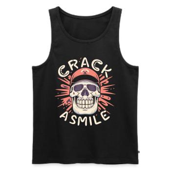 Crânes Crack A Smile Totenkopf Crâne - Débardeur bio Premium Homme - noir - Devant - Michal (187cm)