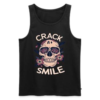 Crânes Crack A Smile Totenkopf Crâne - Débardeur bio Premium Homme - noir - Devant - Michal (187cm)