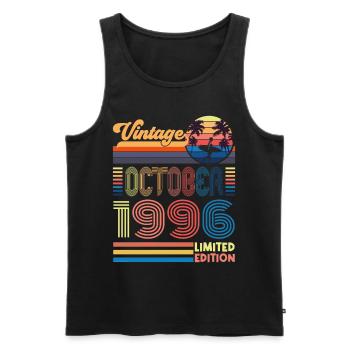 Anniversary October 1996. Gift October 1996. - Men's Premium Organic Tank Top - black - Front - Michal (187cm)