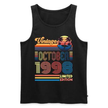 Birthday October 1998. Gift October 1998. - Men's Premium Organic Tank Top - black - Front - Michal (187cm)