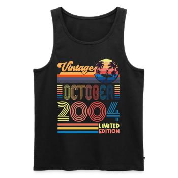 Anniversary October 2004. Gift October 2004. - Men's Premium Organic Tank Top - black - Front - Michal (187cm)