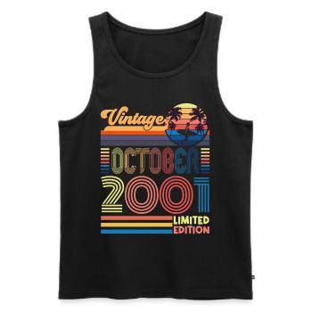 Birthday October 2001. Gift October 2001. - Men's Premium Organic Tank Top - black - Front - Michal (187cm)