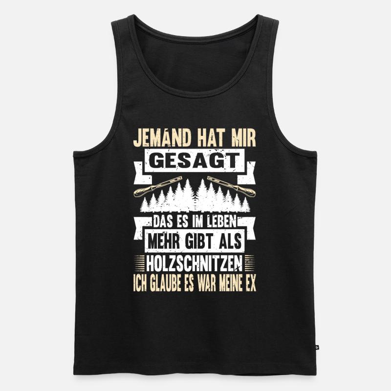 Zimmermann Schreiner Holz - Männer Premium Bio Tank Top - Schwarz
