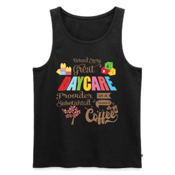 Coffee Behind Every Great - Coffee Teacher School - Men's Premium Organic Tank Top - black - Front - AI Model Male 178 light (178cm)