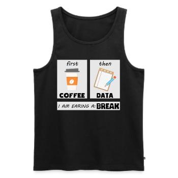 First Coffee then Data - Coffee Teacher School - Men's Premium Organic Tank Top - black - Front - AI Model Male 178 light (178cm)