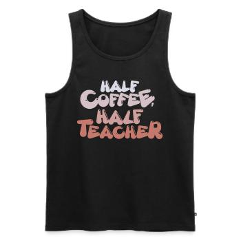 Half Coffee Half Teacher - Coffee Teacher School - Men's Premium Organic Tank Top - black - Front - AI Model Male 178 light (178cm)