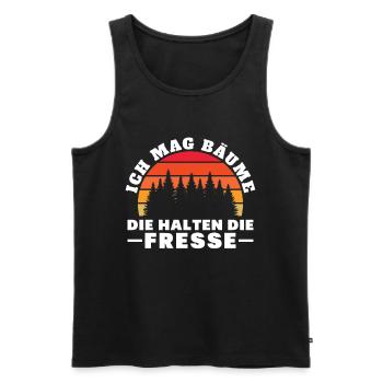 Ich Mag Bäume Die Halten Die Fresse - Männer Premium Bio Tank Top - Schwarz - Vorne - AI Model Male 178 light (178cm)