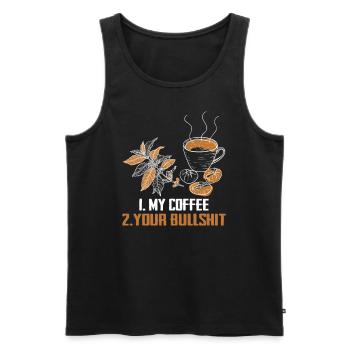 I Like Coffee Gift Ideas Coffee Lover - Men's Premium Organic Tank Top - black - Front - AI Model Male 178 light (178cm)