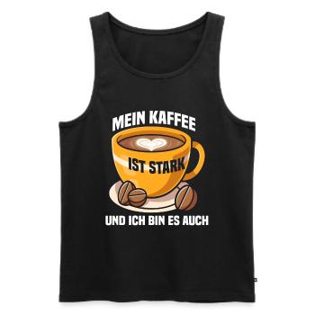 I Like Coffee Gift Ideas Coffee Lover - Men's Premium Organic Tank Top - black - Front - AI Model Male 178 light (178cm)