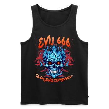 Devil Devil, Evil 666, Comic Devil Satan Saying - Men's Premium Organic Tank Top - black - Front - AI Model Male 178 light (178cm)