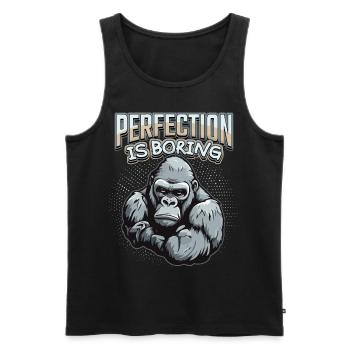 Lustiger Gorilla Affe Spruch, Comic - Männer Premium Bio Tank Top - Schwarz - Vorne - AI Model Male 178 light (178cm)