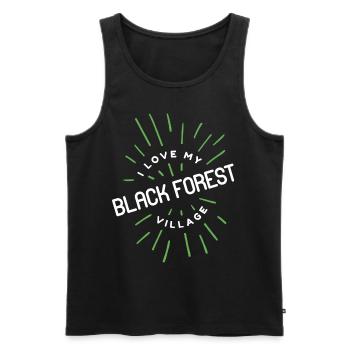 Producteurs d’œufs de campagne de village de fille de la Forêt-Noire - Débardeur bio Premium Homme - noir - Devant - Michal (187cm)