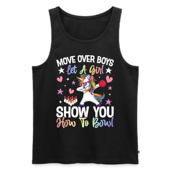 Bowling Girl Bowler - Men's Premium Organic Tank Top - black - Front - Michal (187cm)