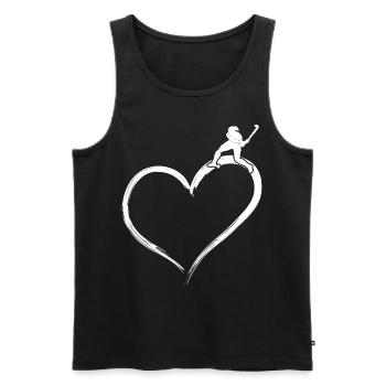 Cœur de hockey sur gazon - Débardeur bio Premium Homme - noir - Devant - Michal (187cm)