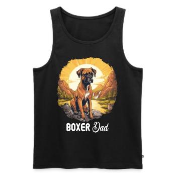 Hund Boxer - Männer Premium Bio Tank Top - Schwarz - Vorne - AI Model Male 178 light (178cm)