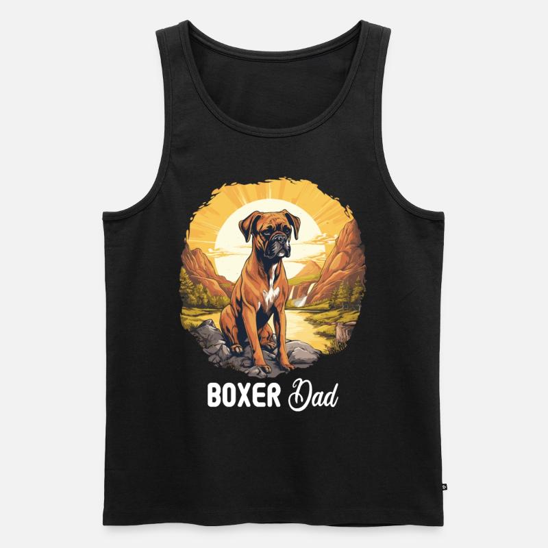 Hund Boxer - Männer Premium Bio Tank Top - Schwarz