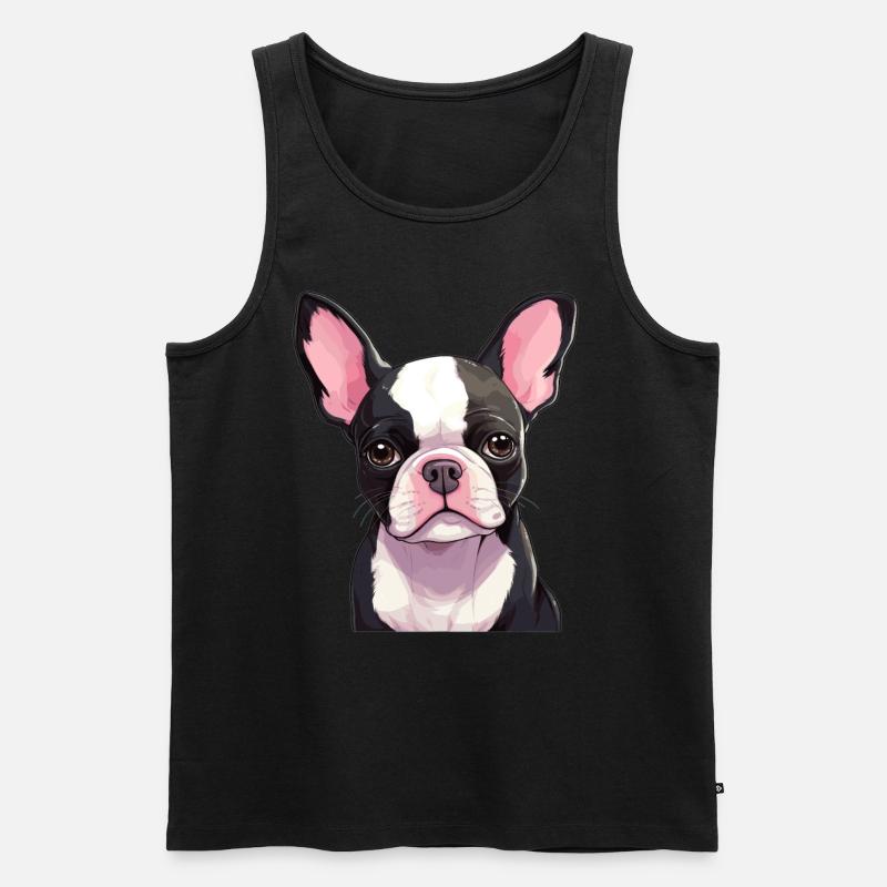 Hund Boston Terrier - Männer Premium Bio Tank Top - Schwarz