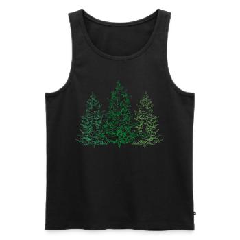 Line Art Fir Spruce Fir Trees Nature Lover - Men's Premium Organic Tank Top - black - Front - Michal (187cm)