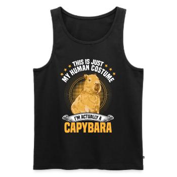 Déguisement Capybara Capybara Amérique du Sud - Débardeur bio Premium Homme - noir - Devant - Michal (187cm)