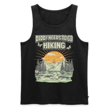Daddy Must Hike Saying Vintage Mountains Dad Dad - Men's Premium Organic Tank Top - black - Front - AI Model Male 178 light (178cm)