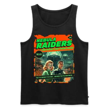 Nebula Raiders, 50er, 1950 Comic, Weltall Weltraum - Männer Premium Bio Tank Top - Schwarz - Vorne - AI Model Male 178 light (178cm)