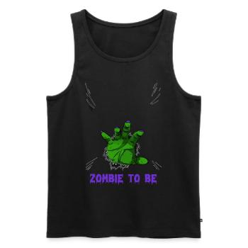 ZOMBIE À ÊTRE, COSTUME D’HALLOWEEN - Débardeur bio Premium Homme - noir - Devant - AI Model Male 178 light (178cm)