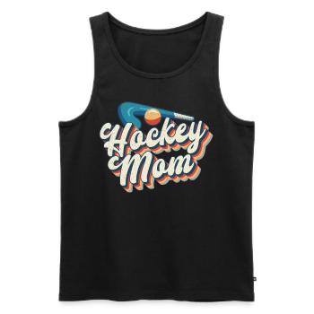 Maman de hockey sur gazon Maman de hockey rétro - Débardeur bio Premium Homme - noir - Devant - Michal (187cm)