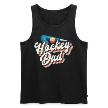 Field Hockey Dad Retro Hockey Dad - Männer Premium Bio Tank Top - Schwarz - Vorne - Michal (187cm)