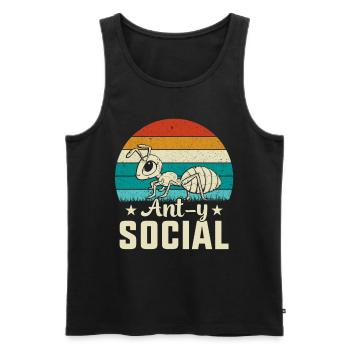 Ant-y social - Men's Premium Organic Tank Top - black - Front - AI Model Male 178 light (178cm)