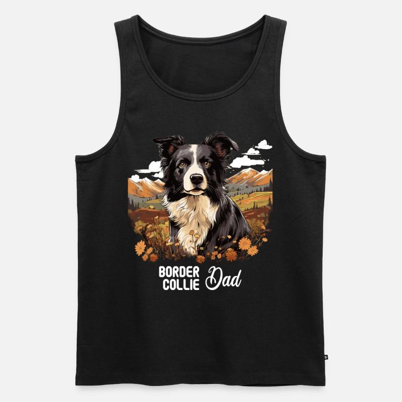 Hund Border Collie - Männer Premium Bio Tank Top - Schwarz