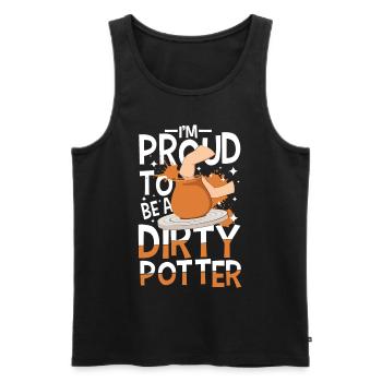 I'm Proud To Be A Dirty - Männer Premium Bio Tank Top - Schwarz - Vorne - Michal (187cm)